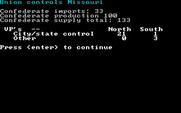 Civil War: 1861 - 1865, The for IBM PC/Compatibles - Union controls Missouri...