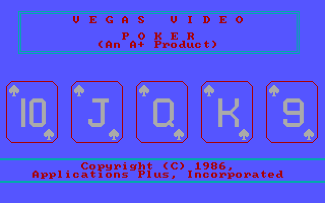 Vegas Video Poker IBM PC/Compatibles Screenshot: Title screen.