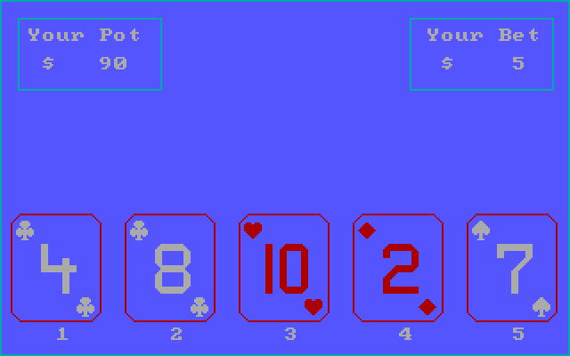 Vegas Video Poker IBM PC/Compatibles Screenshot: You can also turn the suggestions off.