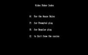 Vegas Video Poker for IBM PC/Compatibles - The main menu.