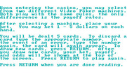 Vegas Video Poker for IBM PC/Compatibles - Game instructions.