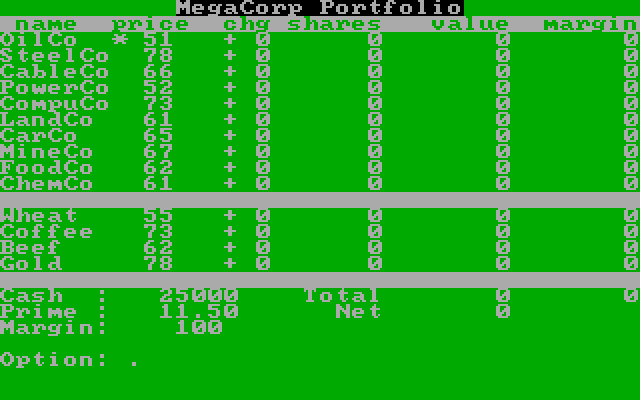 Market Mogul IBM PC/Compatibles Screenshot: Game start.