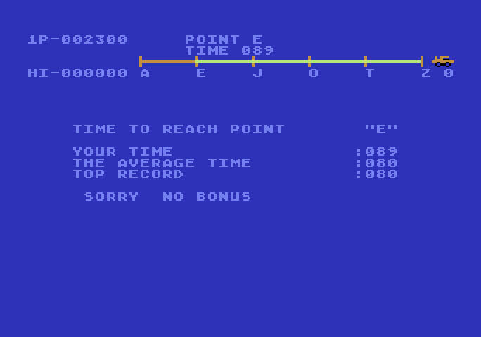 Moon Patrol Atari 5200 Screenshot: No bonus this time...