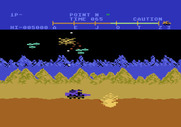 Moon Patrol for Atari 5200 - Be sure to jump over any craters that appear...