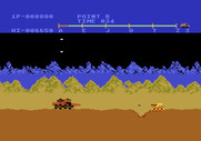 Moon Patrol for Atari 5200 - Tanks can get in your way...shoot them or jump over them.