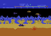 Moon Patrol for Atari 5200 - Some of the aliens create new craters when they attack..