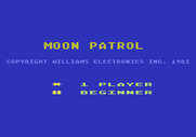Moon Patrol for Atari 5200 - Title screen and game options.