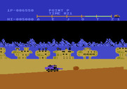 Moon Patrol for Atari 5200 - You can either jump over rocks or shoot them...
