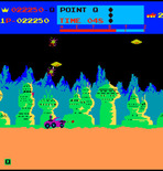Moon Patrol for Arcade - The elevated sections are tougher since you have less time to react.