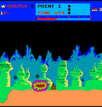 Moon Patrol for Arcade - Crash! I hit a rock...