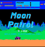 Moon Patrol for Arcade - Title screen (North American release).