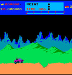 Moon Patrol for Arcade - First, jump over some craters and rocks.