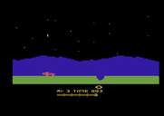 Moon Patrol for Atari 2600 - Game start; first, jump over some craters and rocks...
