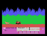 Moon Patrol for TI-99/4A - Watch out for that rocket that appears behind you!