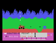 Moon Patrol for TI-99/4A - Enemy tanks begin appearing on the championship course.