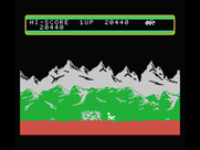 Moon Patrol for MSX - Oops, I didn't jump in time so my moon buggy explodes...