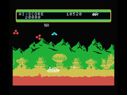 Moon Patrol for MSX - You can shoot rocks or jump over them.