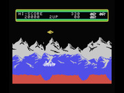 Moon Patrol for MSX - Jumping over a crater.
