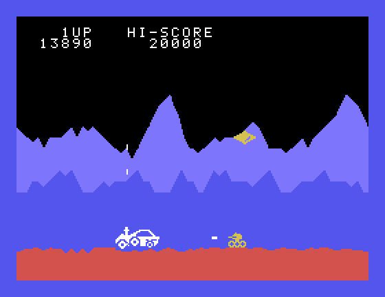 Moon Patrol Sord M5 Screenshot: Don't get shot by the tanks...