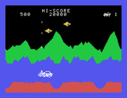 Moon Patrol for Sord M5 - Jumping over a crater.