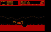 Moon Patrol for IBM PC/Compatibles - Crashing into a crater.