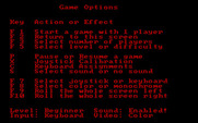 Moon Patrol for IBM PC/Compatibles - Game options.