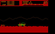 Moon Patrol for IBM PC/Compatibles - You need to jump over the missile that approaches from the left.
