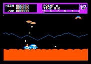 Moon Patrol for Apple II - It's an alien attack!