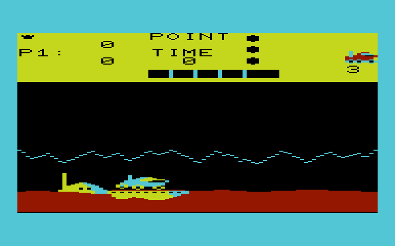 Moon Patrol Commodore VIC-20 Screenshot: Game start.