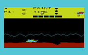 Moon Patrol for Commodore VIC-20 - You need to jump over craters.