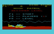 Moon Patrol for Commodore VIC-20 - Game options.