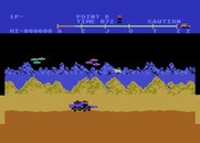 Moon Patrol for Atari 8-bit - These aliens can create new craters...