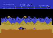 Moon Patrol for Atari 8-bit - Aliens attacking...