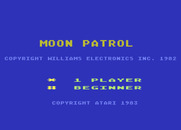Moon Patrol for Atari 8-bit - Title screen.