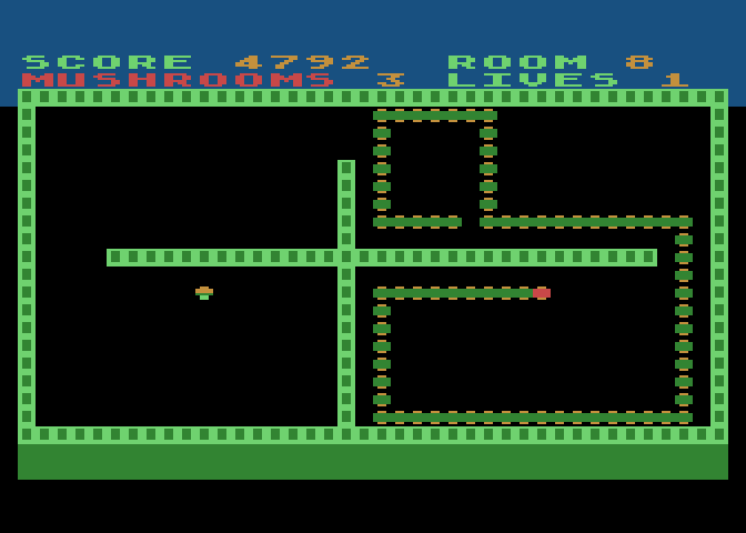 Nerm of Bemer Atari 8-bit Screenshot: I almost got myself trapped here! This will be tricky...