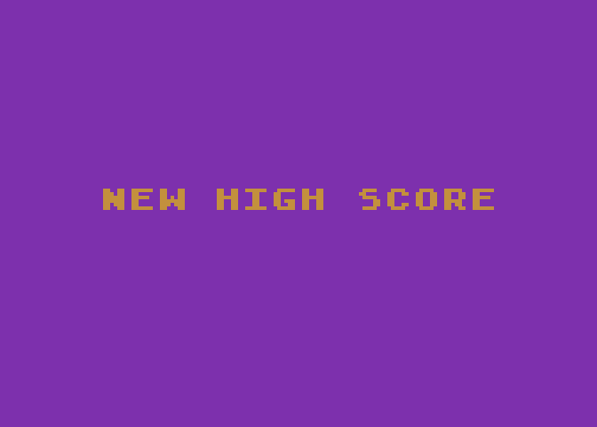 Nerm of Bemer Atari 8-bit Screenshot: Game over; a new high score!
