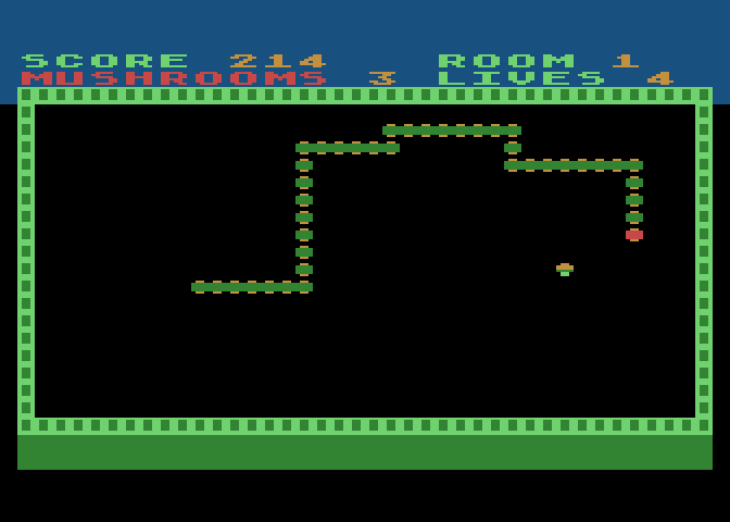 Nerm of Bemer Atari 8-bit Screenshot: My snakes tail grows longer...
