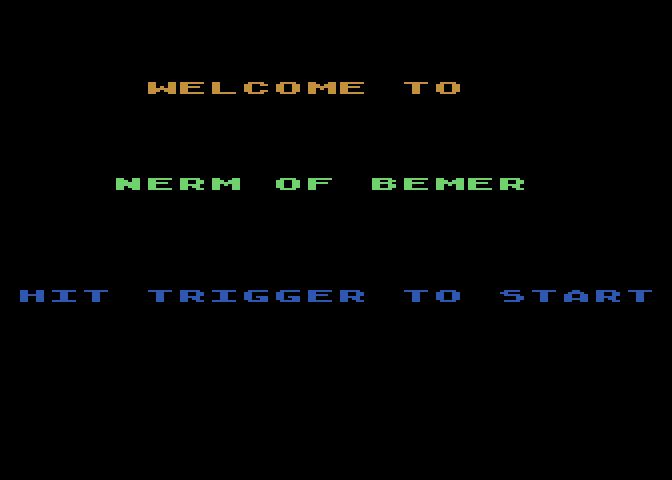Nerm of Bemer Atari 8-bit Screenshot: Title screen.