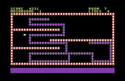Nerm of Bemer for Commodore 64 - Uh oh; I'm low on space and my worm probably won't get out of the way fast enough!