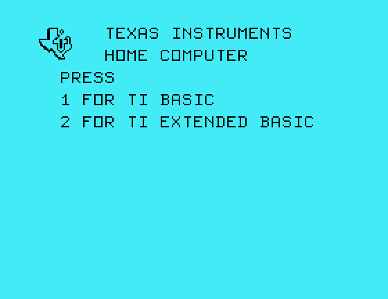 Nerm of Bemer TI-99/4A Screenshot: You can run the game in regular or Extended BASIC.
