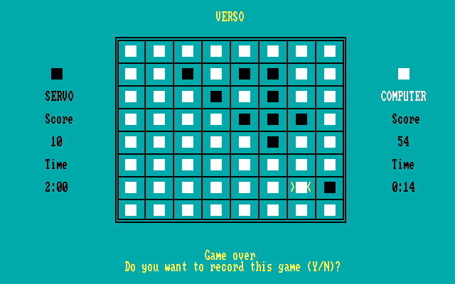Verso IBM PC/Compatibles Screenshot: Game over.