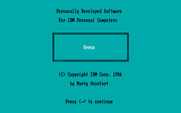 Verso for IBM PC/Compatibles - Title screen.