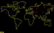 Global Thermonuclear War for IBM PC/Compatibles - The world map.