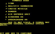 Global Thermonuclear War for IBM PC/Compatibles - Here's the symbols used during the conflict.