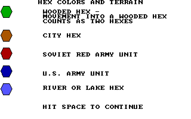 Combat: Conflict Simulation IBM PC/Compatibles Screenshot: Start of the instructions.