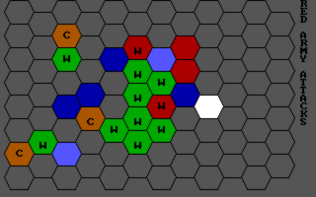 Combat: Conflict Simulation IBM PC/Compatibles Screenshot: Red army attacks...