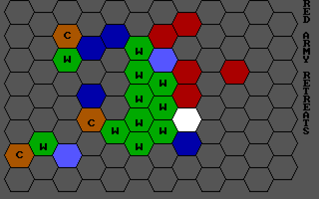 Combat: Conflict Simulation IBM PC/Compatibles Screenshot: Red army retreats!