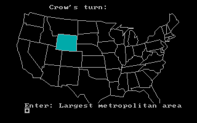 These United States IBM PC/Compatibles Screenshot: Largest metropolitan area?