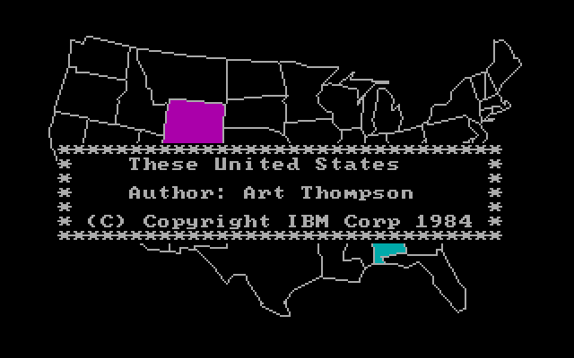These United States IBM PC/Compatibles Screenshot: Title screen.