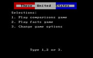 These United States for IBM PC/Compatibles - The main menu.
